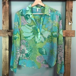 Anthropologie MOTH Popover Floral Blouse Top